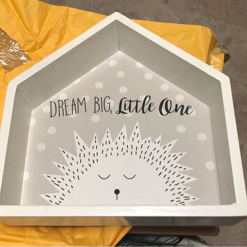 "Dream Big, Little One" White Nursery Wall Shelf